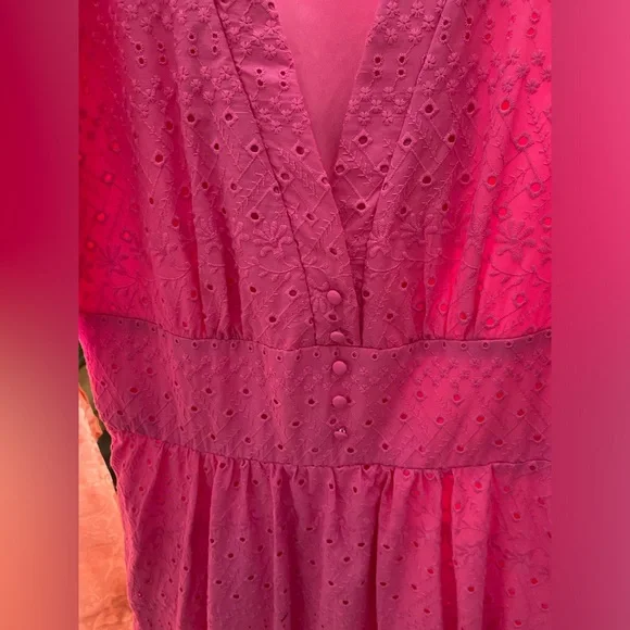 NWT City Studio Junior’s Cotton Embroidered Eyelet Midi Dress - Picture 4 of 12